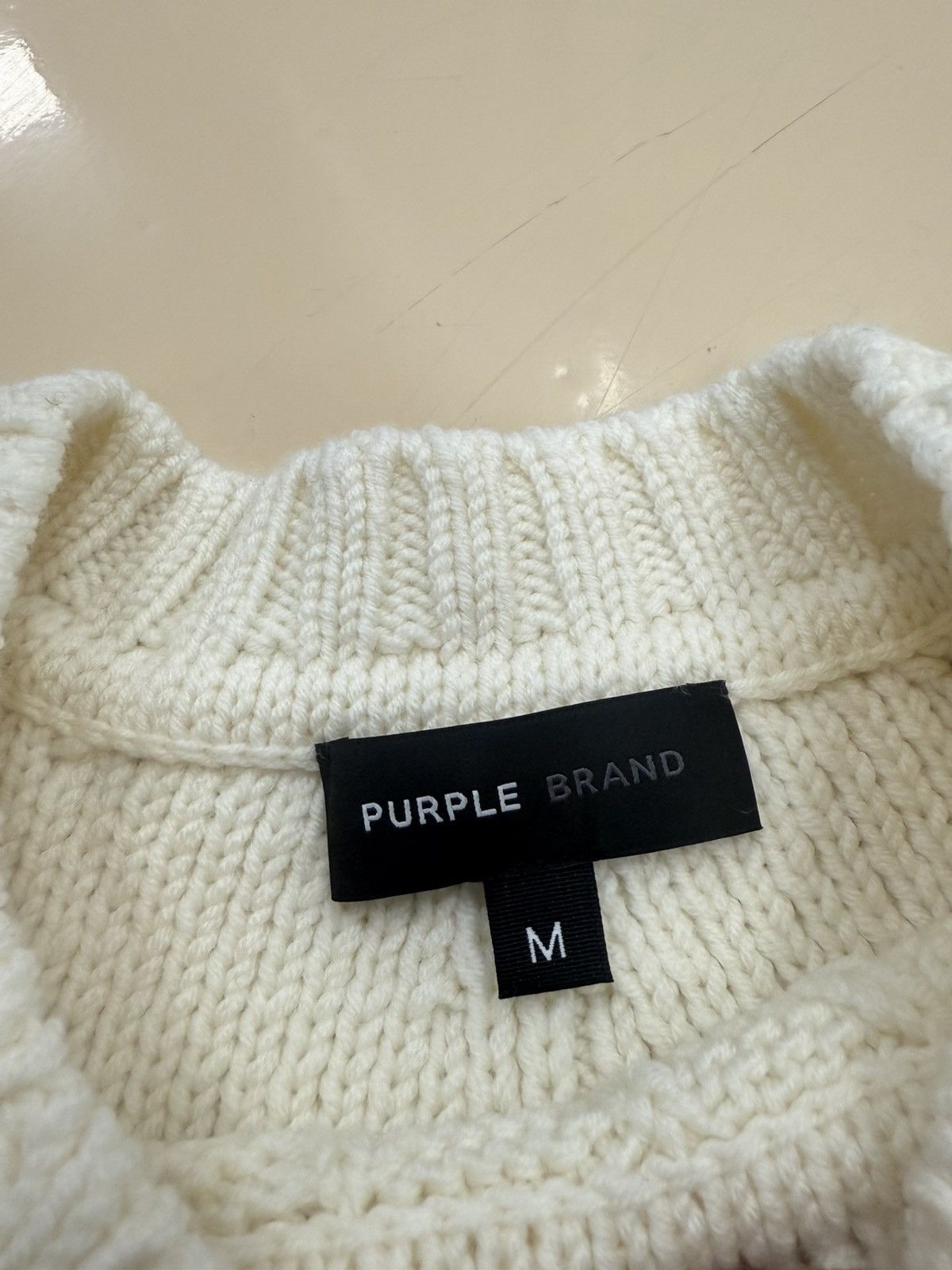 Purple Brand Purple Brand Cable Sweater Vest Whisper White Size US S / EU 44-46 / 1 - 2 Thumbnail