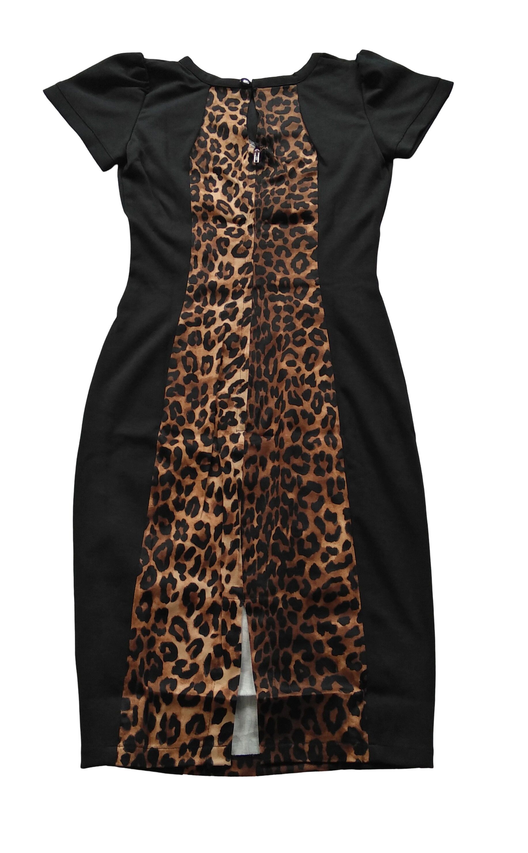 Other Black patchwork leopard print, slim dress Size S / US 4 / IT 40 - 2 Thumbnail