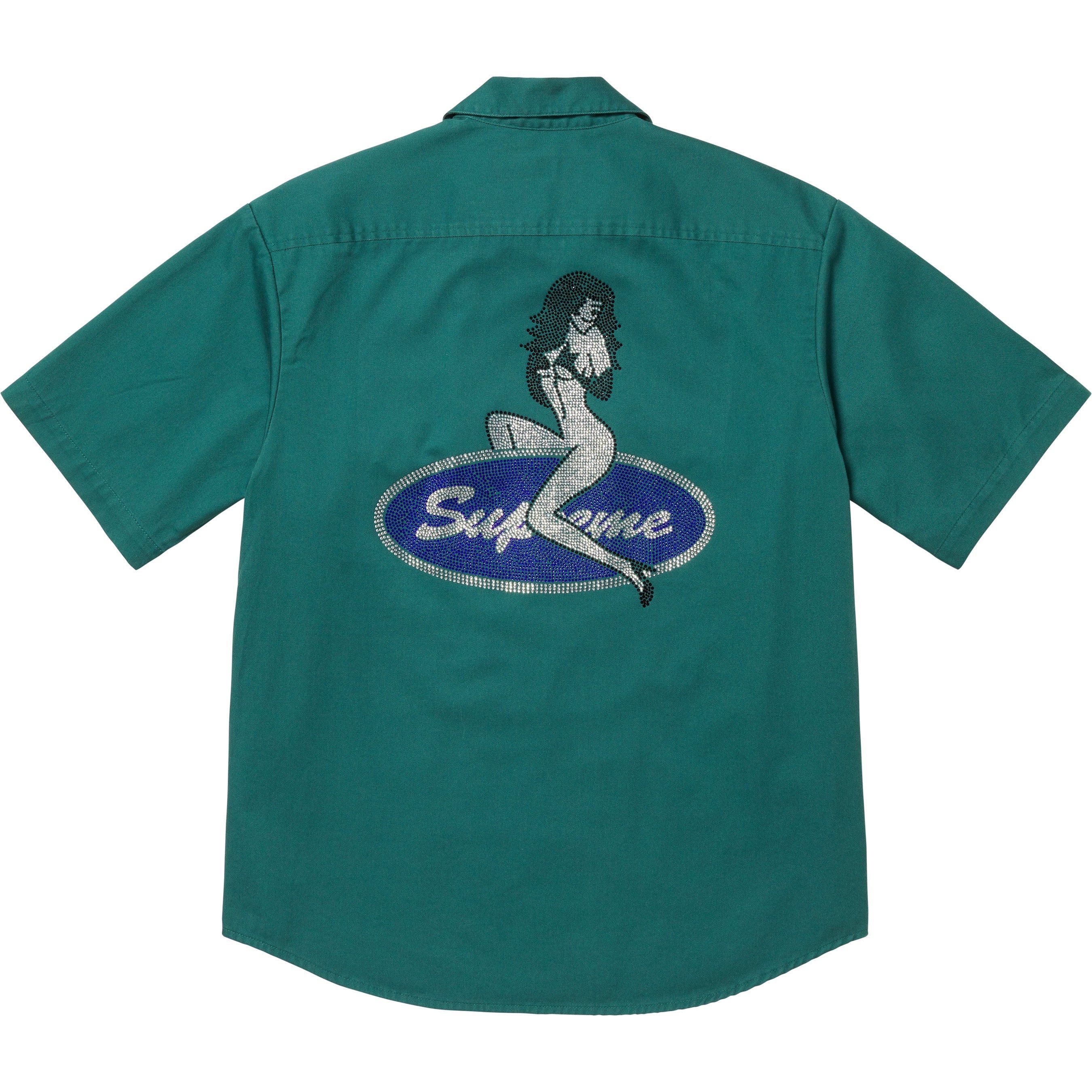 Supreme Pin Up S/S Work Shirt 黒 M Supreme Rhinestone Pin Up S/S Work Shirt Black Men's - SS25 - US