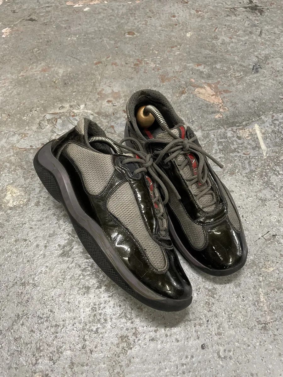 Prada Prada Americas Cup Dark Satin Olive Shoes Size US 6.5 / IT 36.5 - 6 Thumbnail