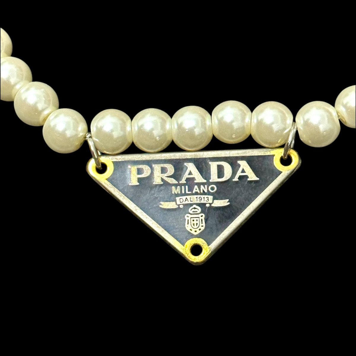 Designer Authentic Prada Logo Reworked into necklace choker Size ONE SIZE - 3 Thumbnail
