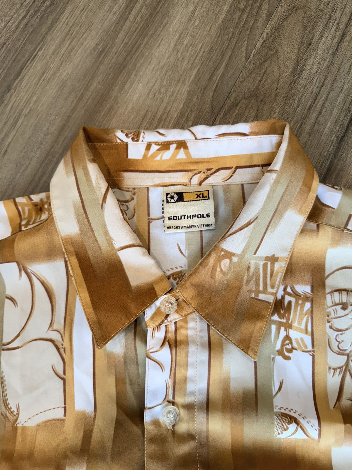 Southpole Vintage SouthPole Allover Print Button Up Long sleeve Size US XL / EU 56 / 4 - 4 Thumbnail