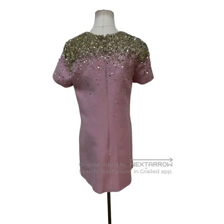 Valentino Valentino A beaded wool mulberry silk dress Size M / US 6-8 / IT 42-44 - 2 Thumbnail