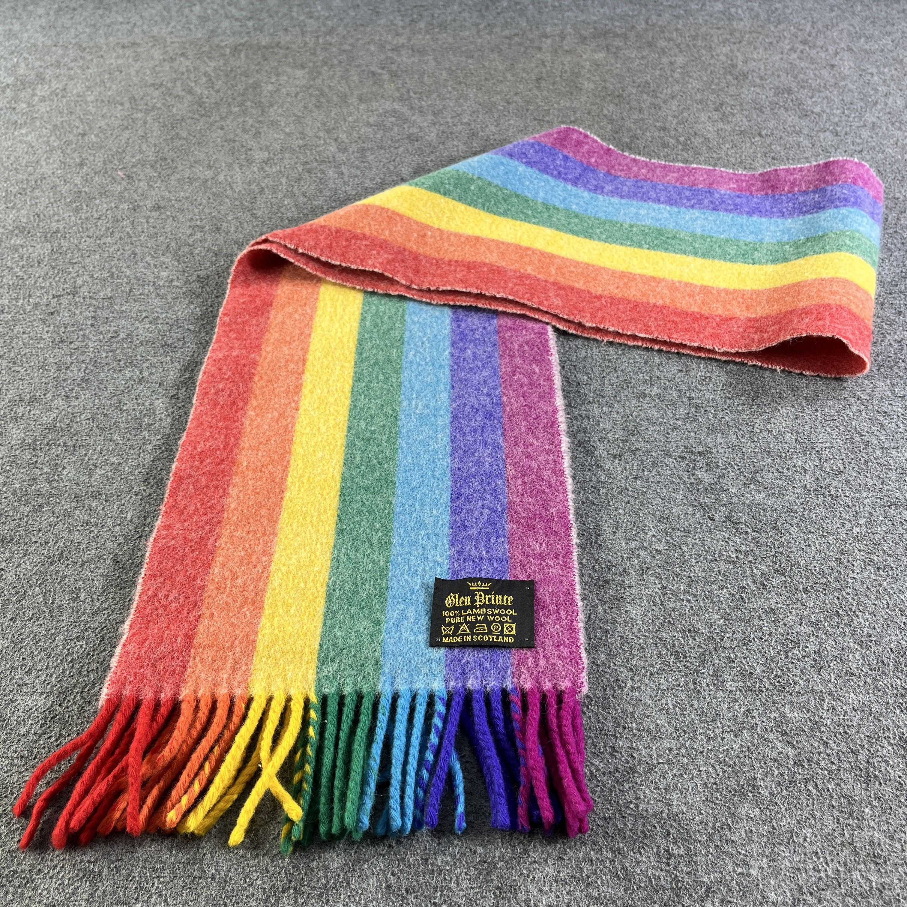 Vintage Glen Prince Rainbow Scarf / Muffler / Neckwear T803 Size ONE SIZE - 3 Thumbnail