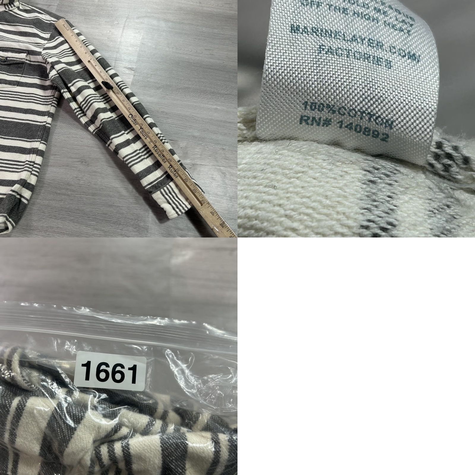 Marine Layer Marine Layer Shirt Mens Large Gray Striped Flannel Cotton Button Front Pockets Size US L / EU 52-54 / 3 - 8 Thumbnail