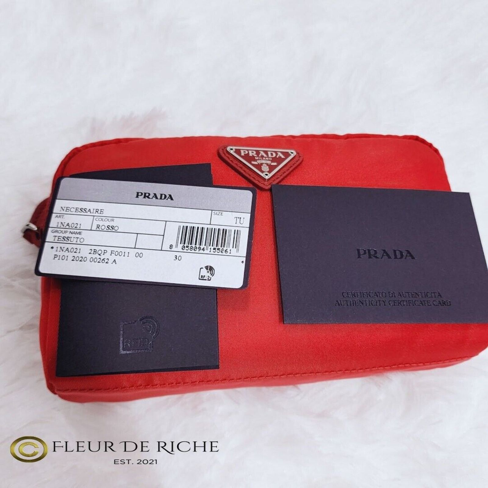 Prada Prada Necessaire Nylon Vela Tessuto Cosmetic Pouch Red Size ONE SIZE - 13 Thumbnail