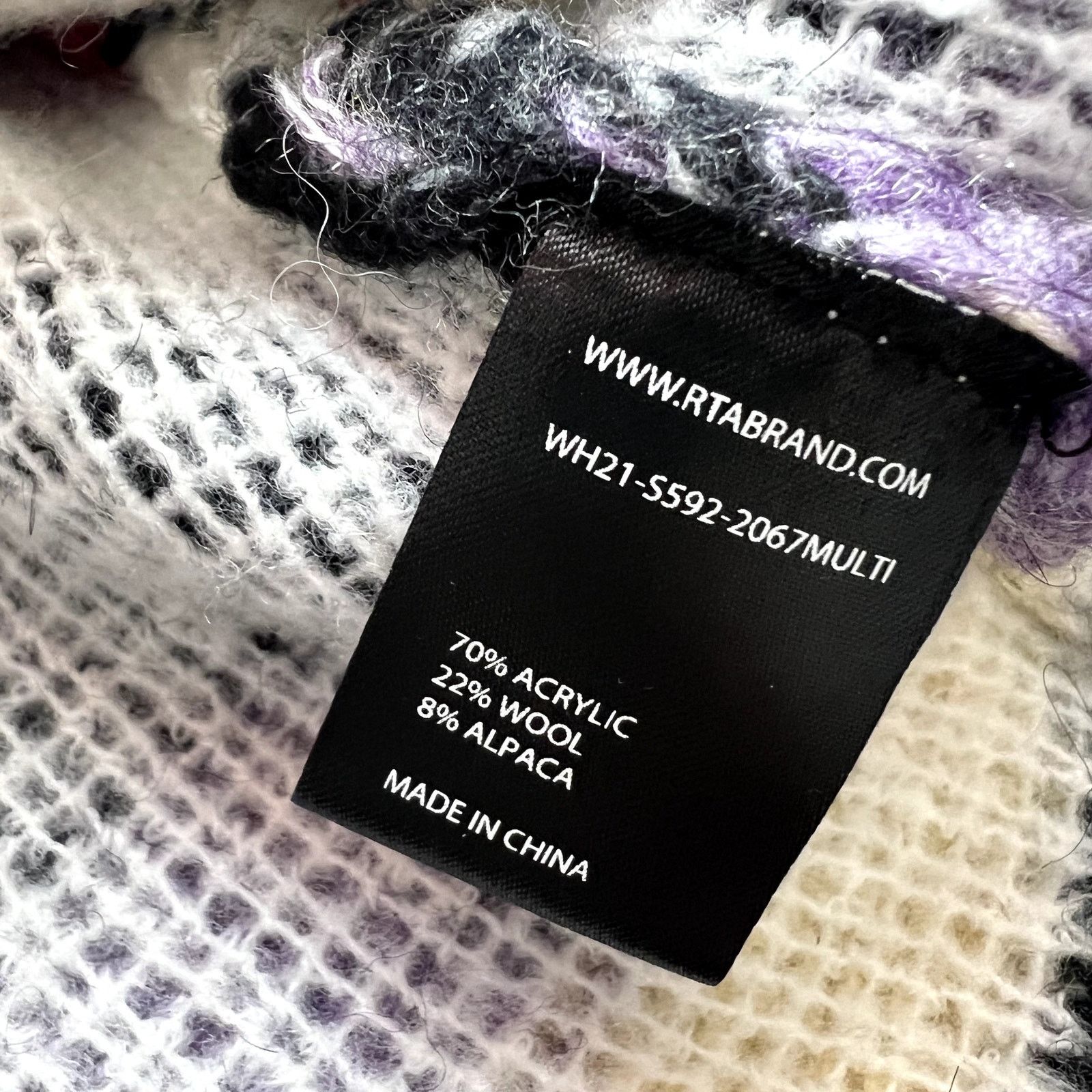 Rta RTA stripped sweater wool alpaca black red green size M S1 Size M / US 6-8 / IT 42-44 - 7 Thumbnail
