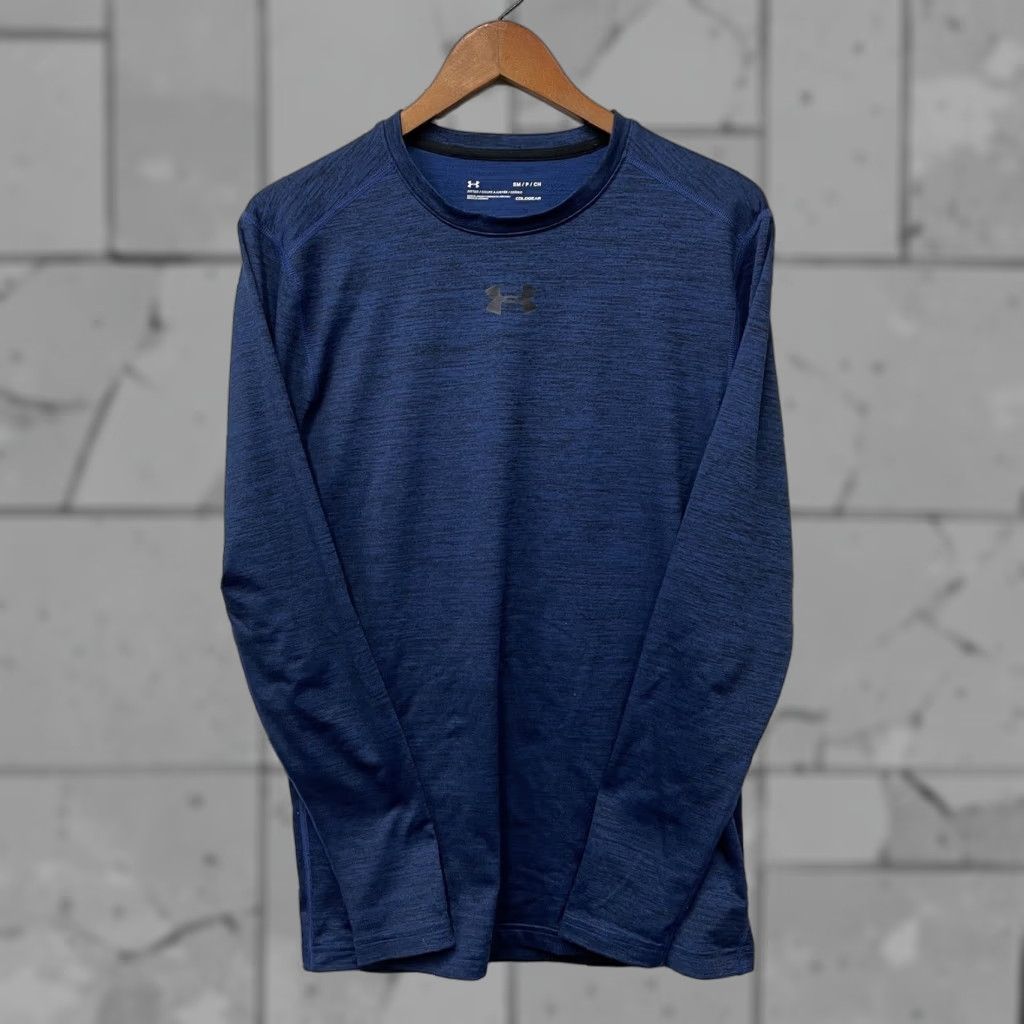 Under Armour Under Armour ColdGear Striped Long Sleeve Tee Mens Size S Blue Size US S / EU 44-46 / 1 - 1 Thumbnail