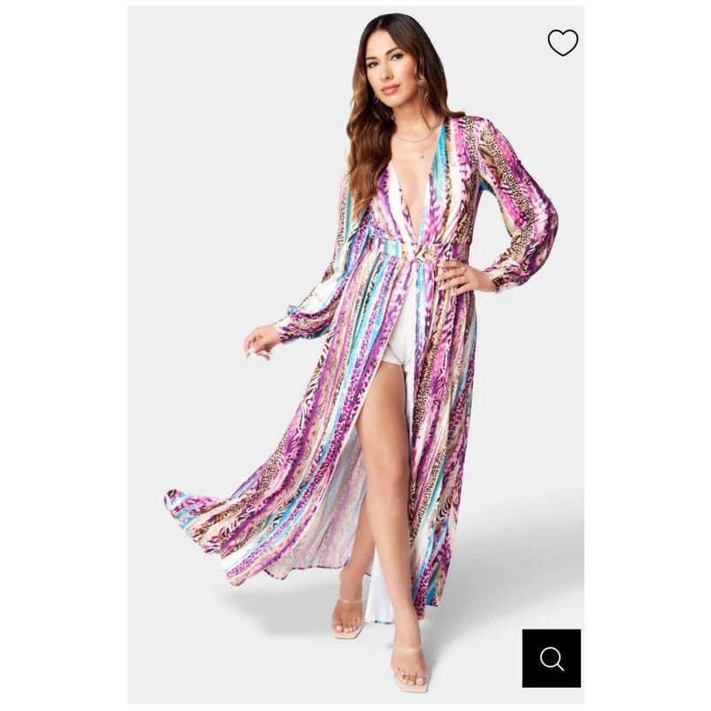 Bebe Bebe Deep Plunging Maxi with Concealed Shorts, S Size S / US 4 / IT 40 - 1 Thumbnail