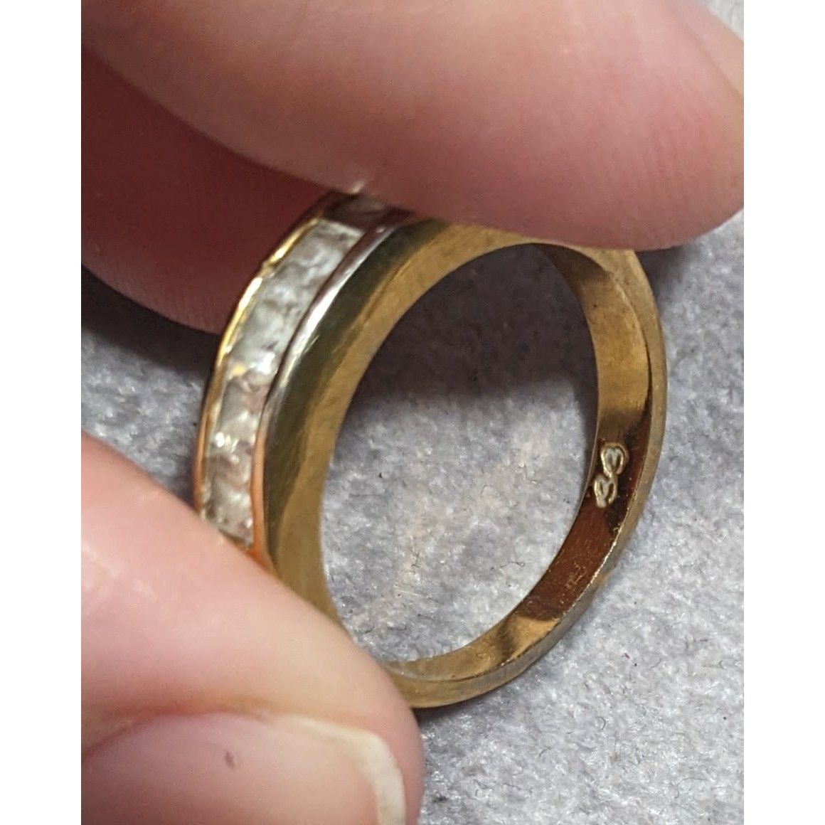 Other Elegant Signed Gold Tone Ring With Clear Gems Size ONE SIZE - 14 Thumbnail