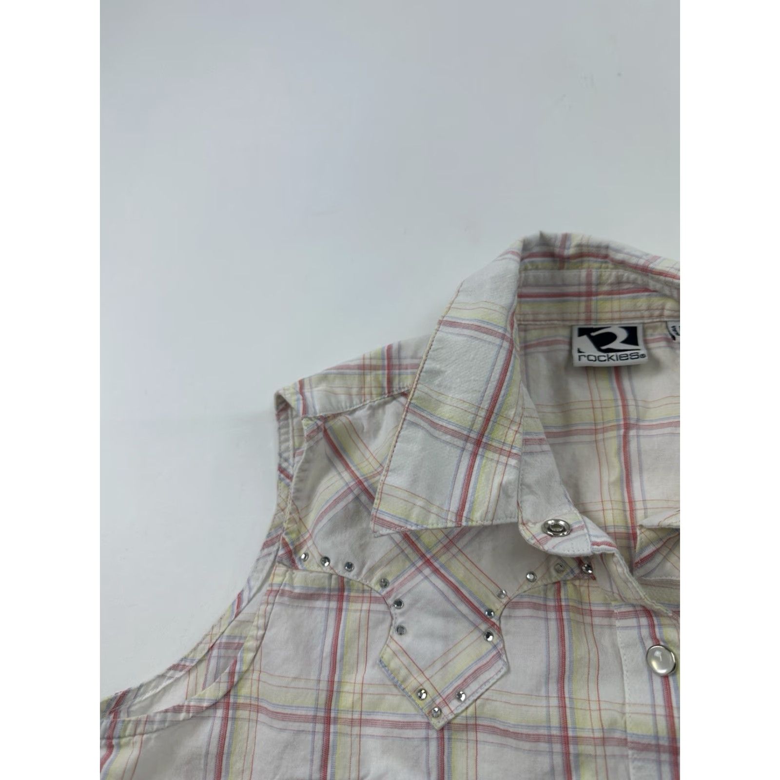 Vintage VINTAGE Rockies Women's Western Shirt Sleeveless M Floral Plaid Cowgirl Casua Size M / US 6-8 / IT 42-44 - 5 Thumbnail