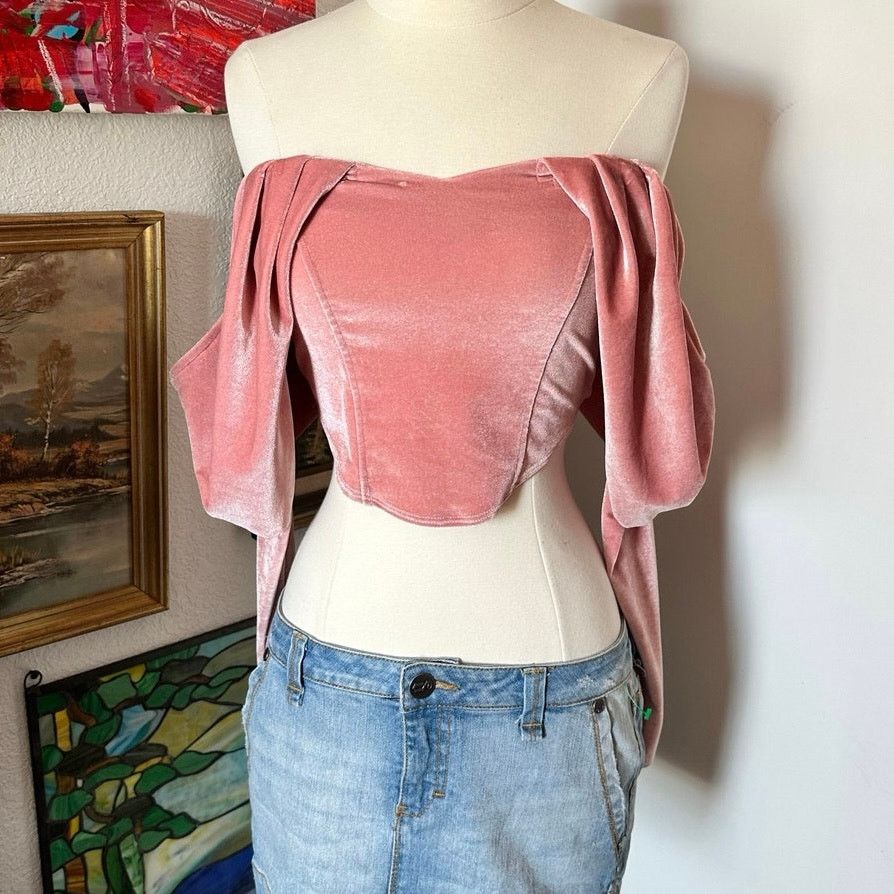 Dolls Kill dolls kill zemeta custom pink velvet long sleeve tube top Size S / US 4 / IT 40 - 1 Thumbnail