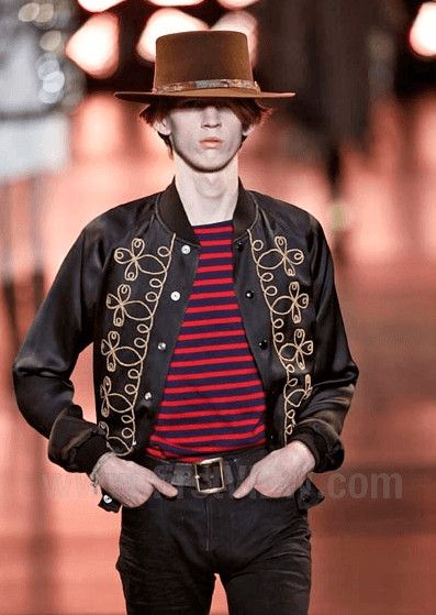 SS2015 Saint Laurent Black Napoleon Bomber Jacket by Hedi Slimane
