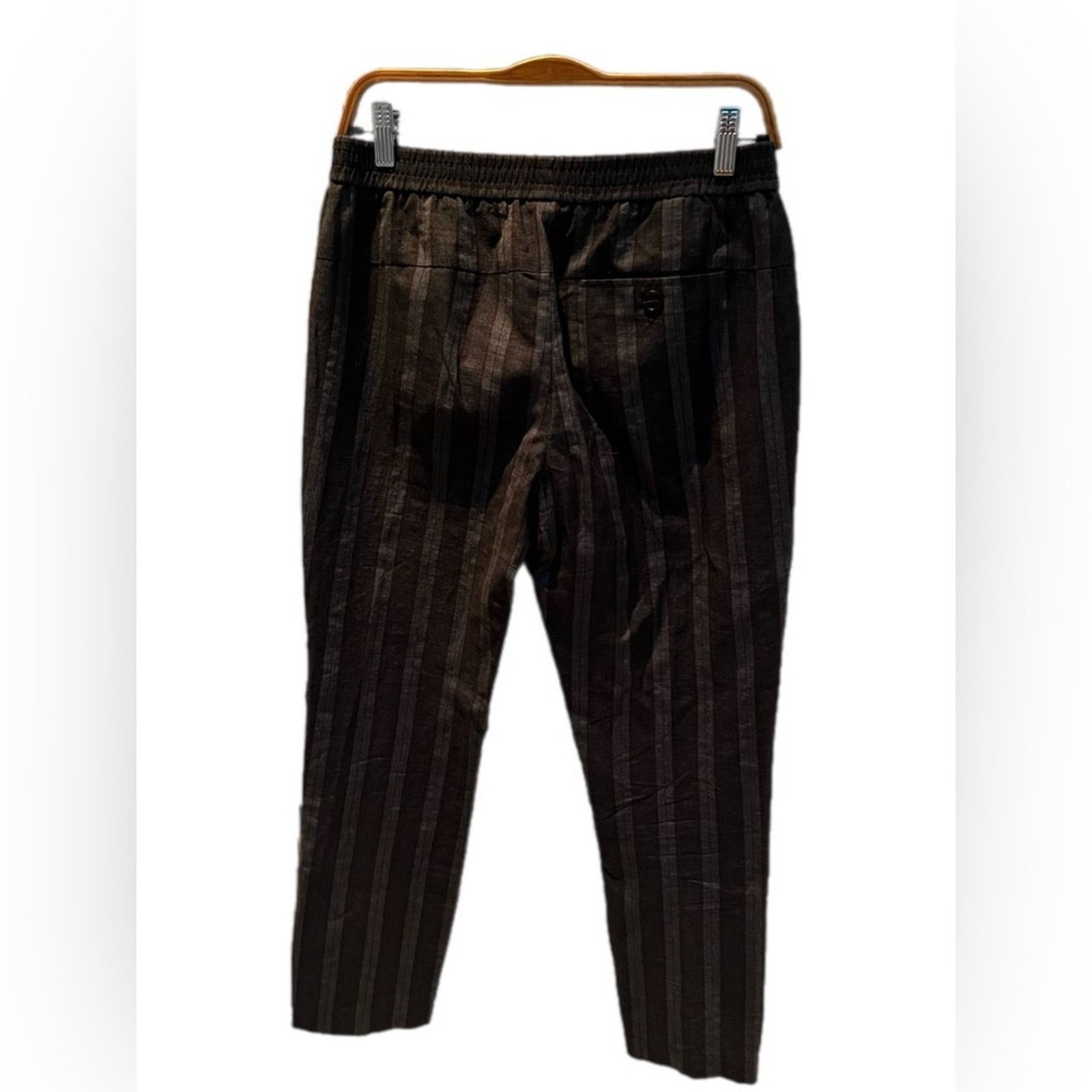 Brunello Cucinelli Brunello Cucinelli wool pullon grey striped trousers 6 Italy Size 28" / US 6 / IT 42 - 2 Thumbnail