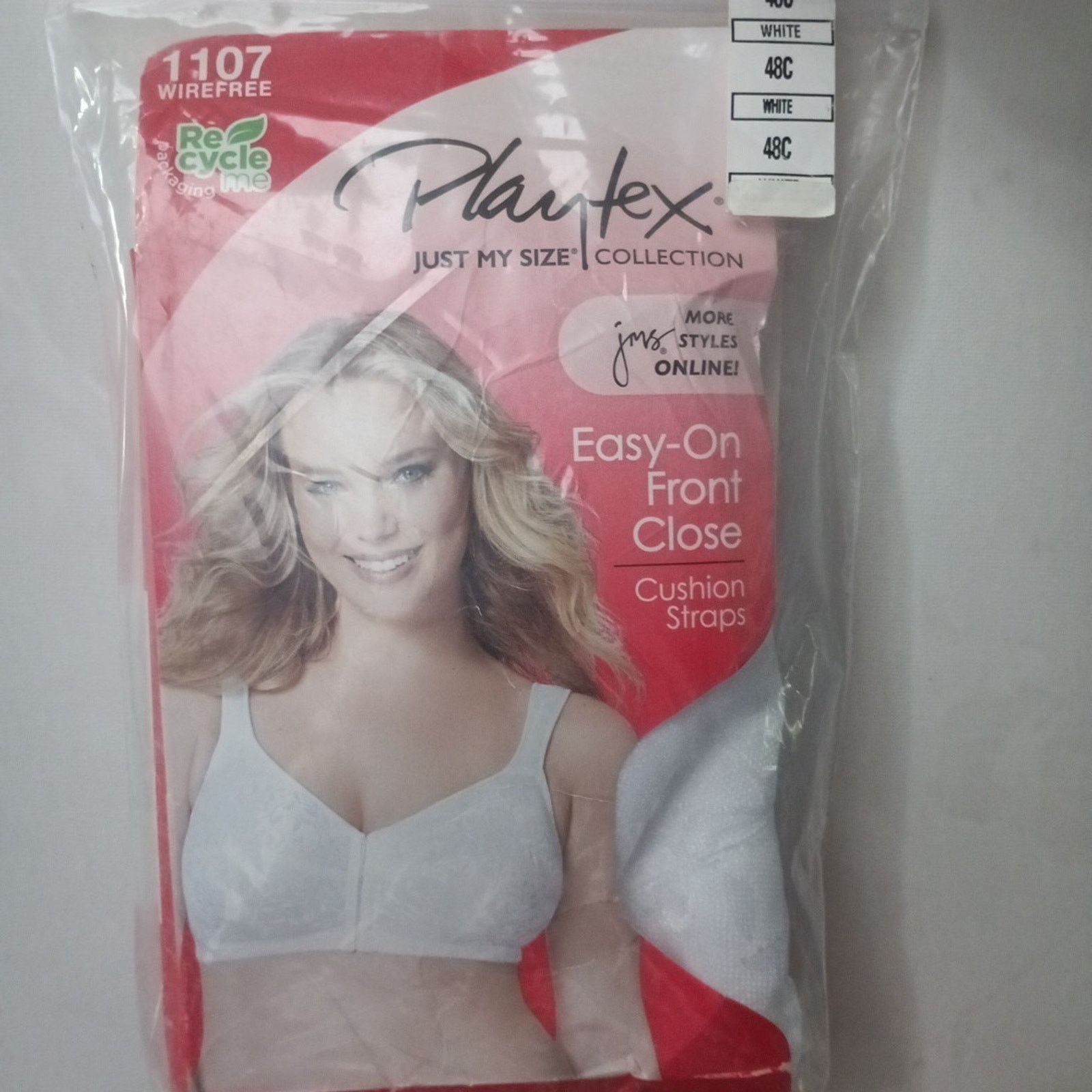 Other Playtex 18 hour Bra 48C White Front Close WireFree Cushion Size ONE SIZE - 1 Thumbnail