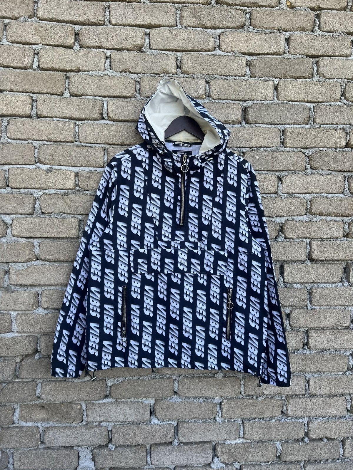 Forever 21 Forever 21 Fullprint Hoodie Halfzipper Anorak Size US M / EU 48-50 / 2 - 2 Thumbnail