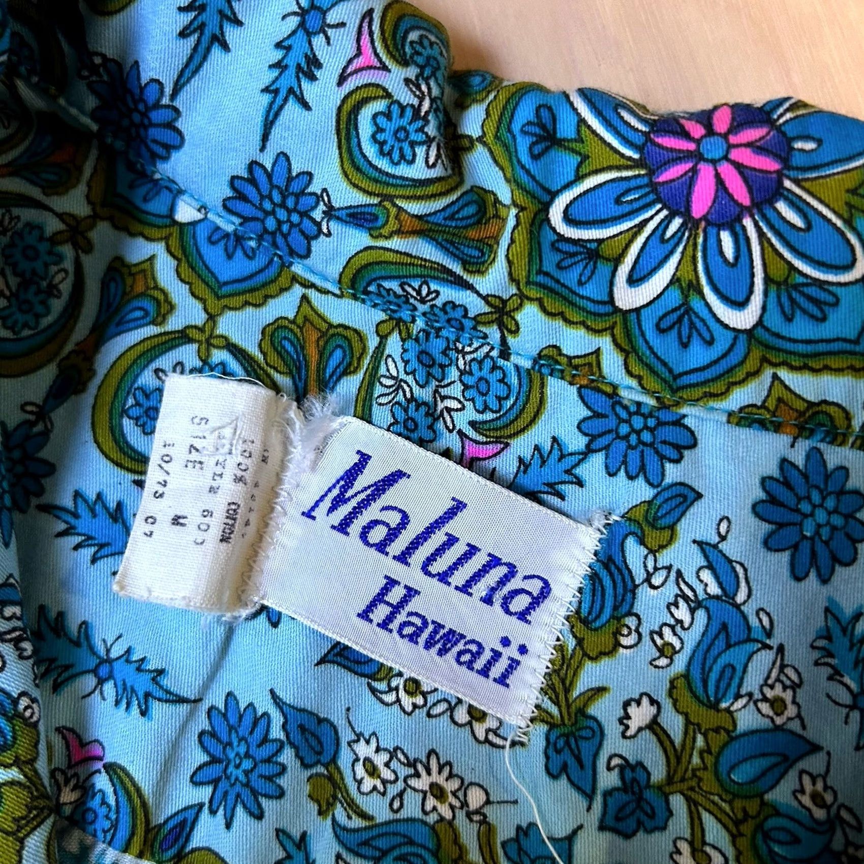 Vintage VINTAGE Maluna Hawaii Camp Shirt Short Sleeve Men’s Medium Shirt Blue Floral Paisley Hawaiian Size US M / EU 48-50 / 2 - 5 Thumbnail