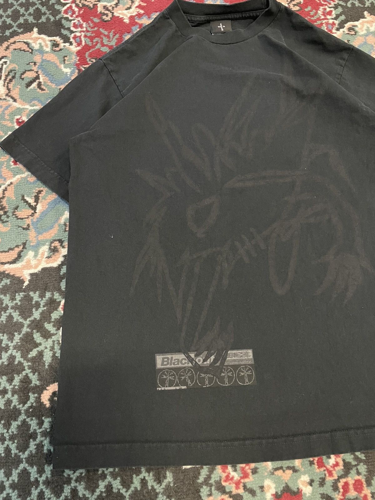 Travis Scott Travis Scott Cactus Jack Blackout Reality Tee Size US M / EU 48-50 / 2 - 3 Thumbnail