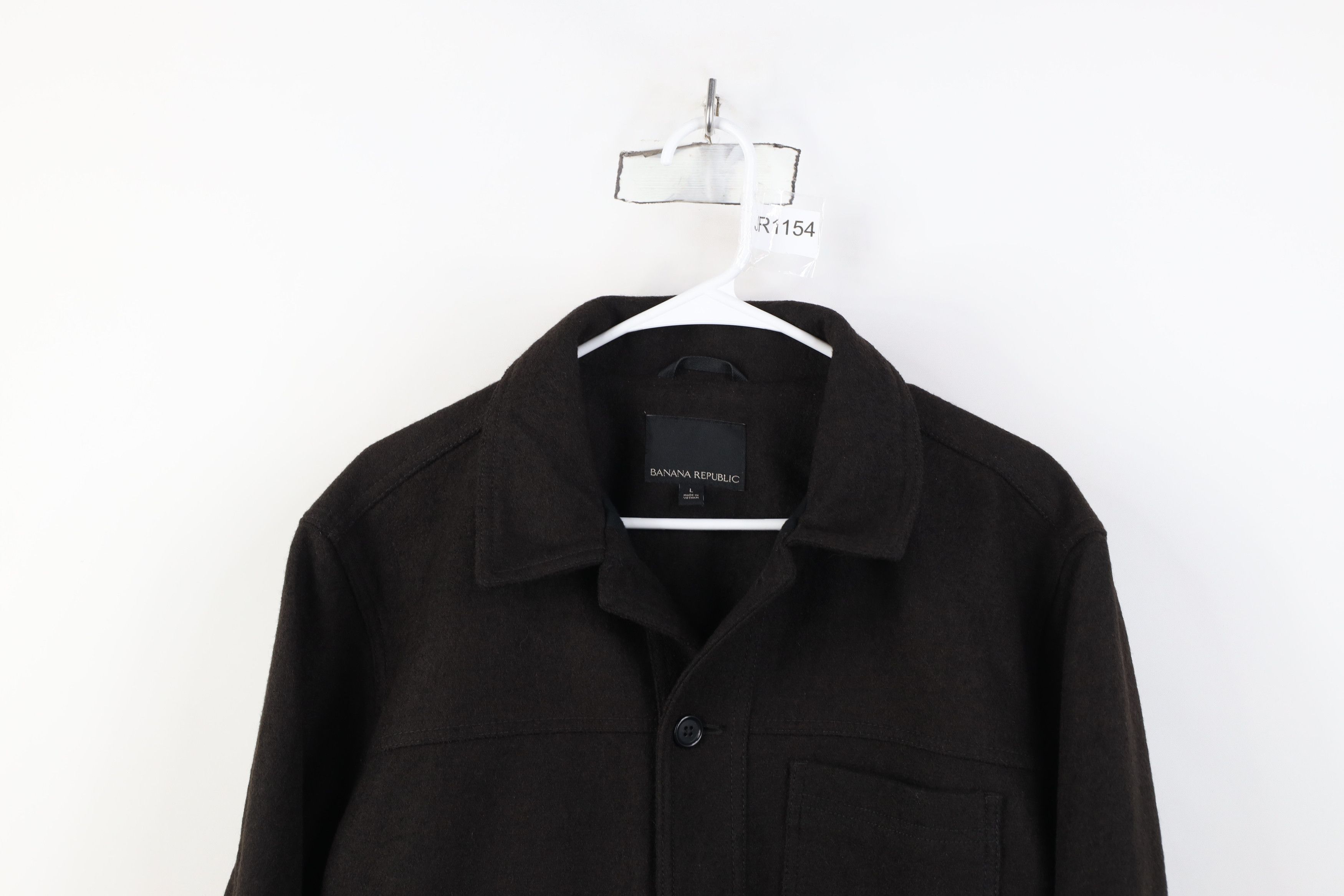 Banana Republic Banana Republic Wool Button Trucker Jacket Chocolate Brown Size US L / EU 52-54 / 3 - 2 Thumbnail