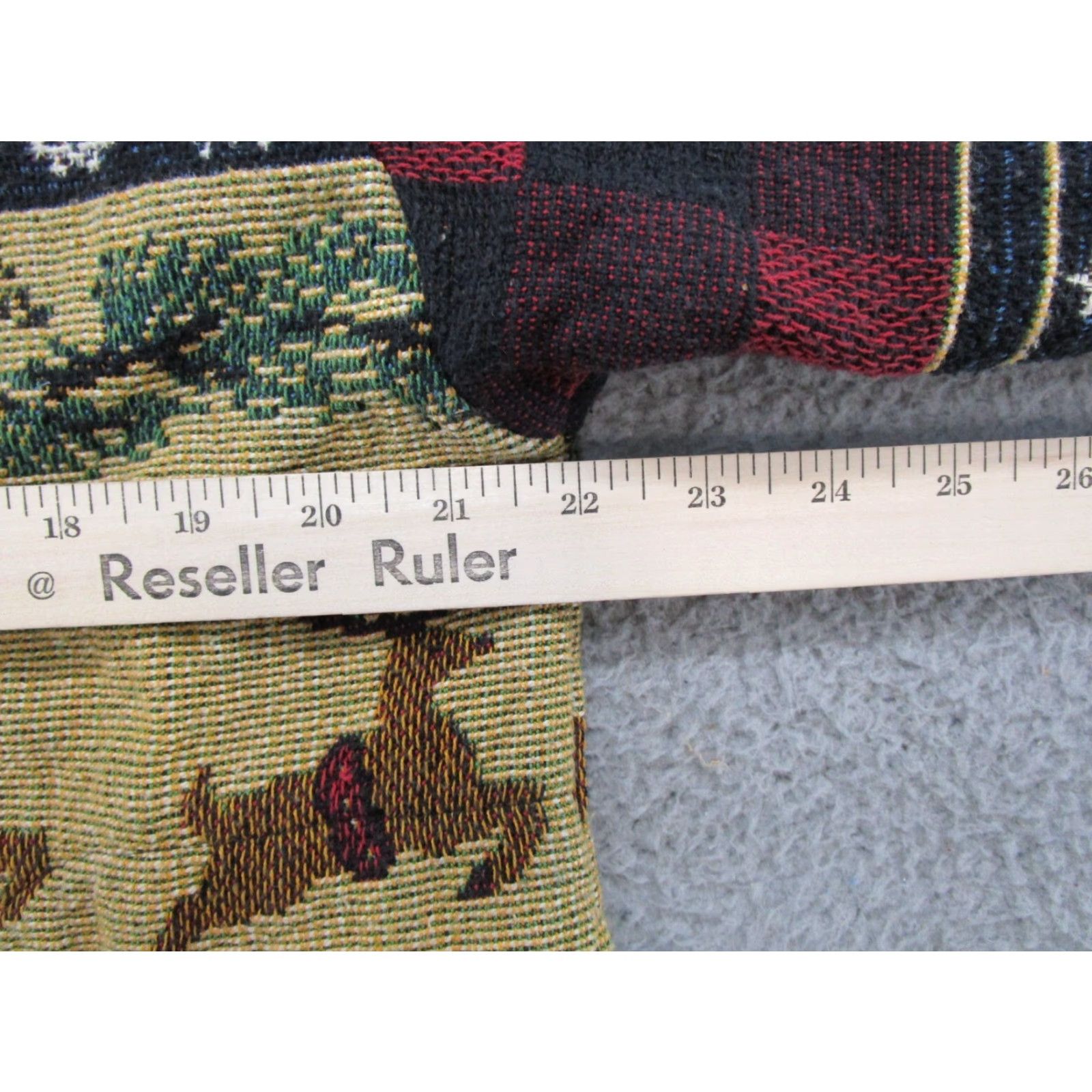 Sugar VTG Weavers Cardigan Sweater One Size Round Neck Long Sleeve Multicolor Cotton Christmas Santa Pockets Graphic Print Button Womens Size ONE SIZE - 5 Thumbnail