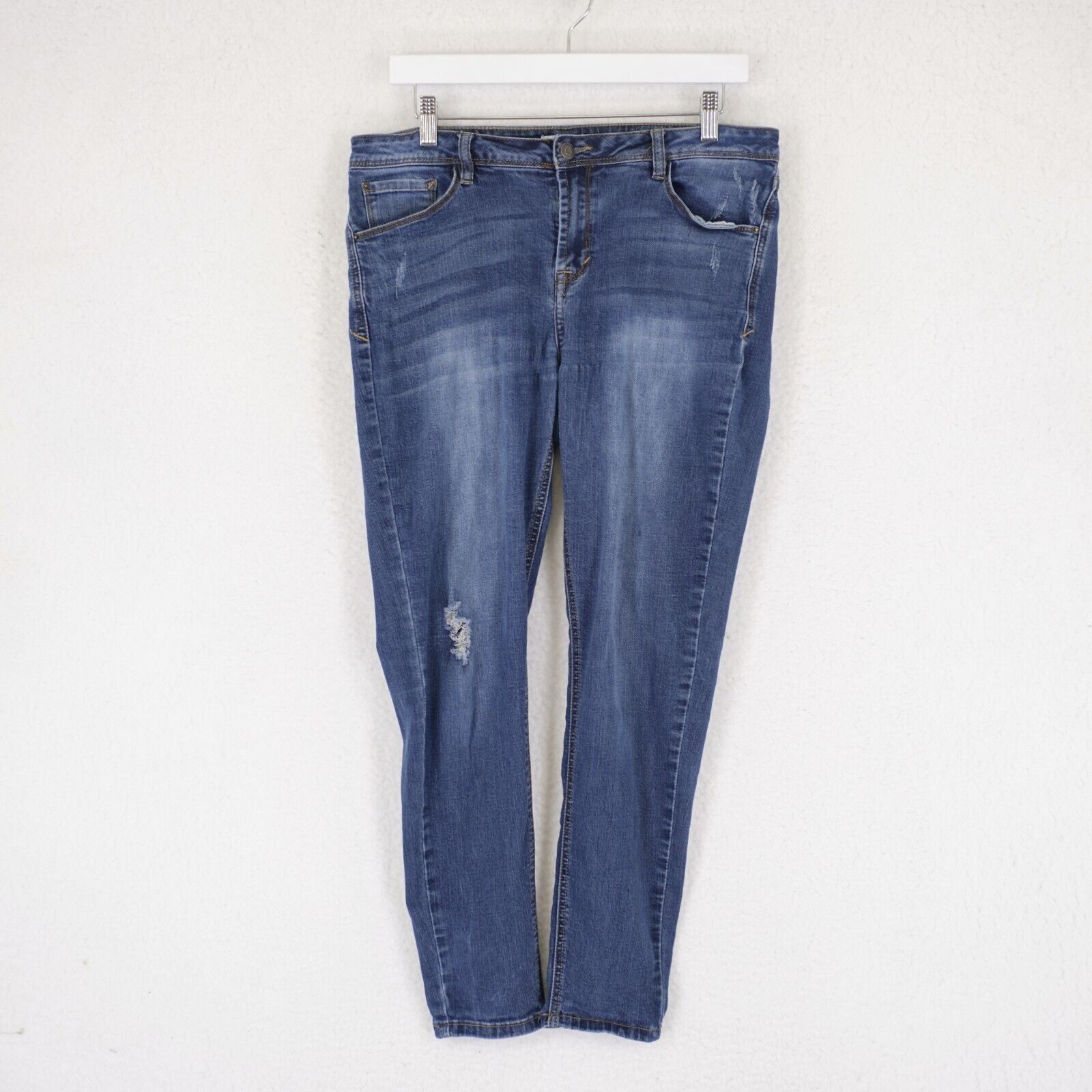 Vintage Kensie Jeans Blue Stone Wash Whiskering Factory Distressed S Size 32" / US 10 / IT 46 - 1 Thumbnail