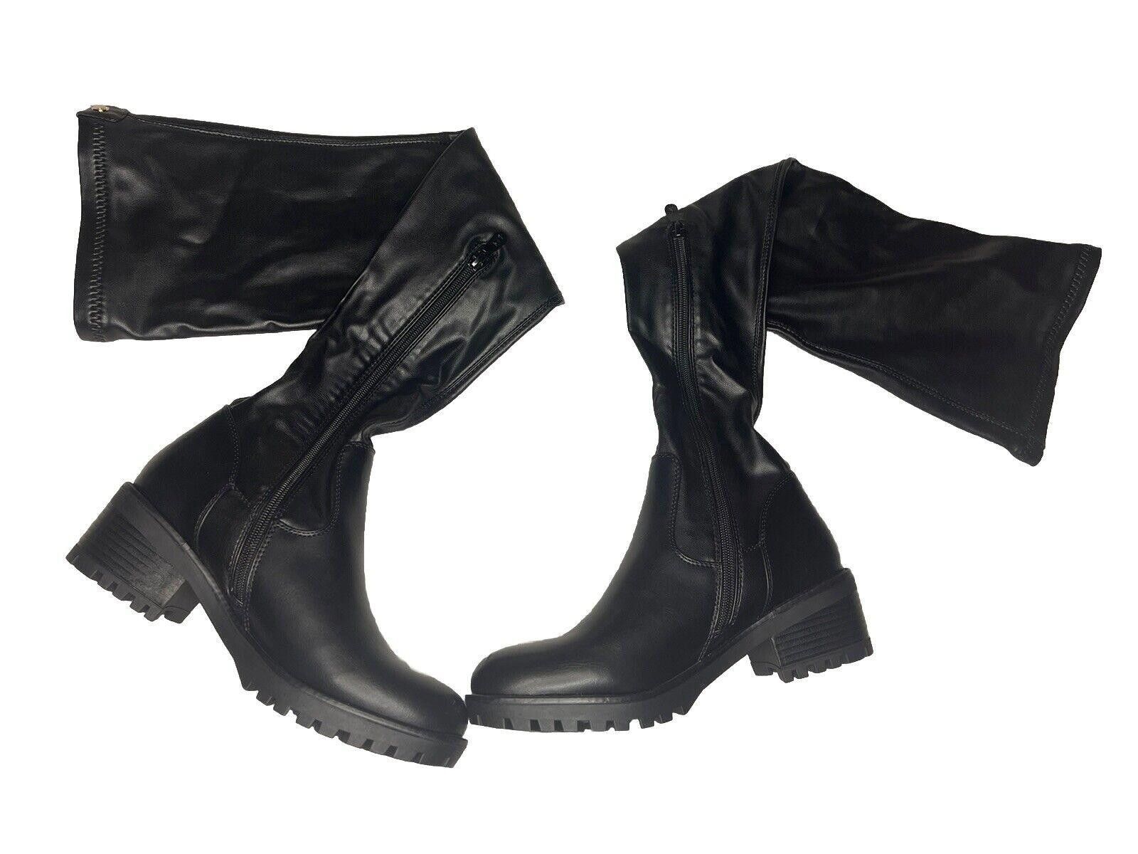 Designer 6.5 Azalea Wang Black Thigh High Sock Boots Surgical Belt Size US 6.5 / IT 36.5 - 1 Thumbnail