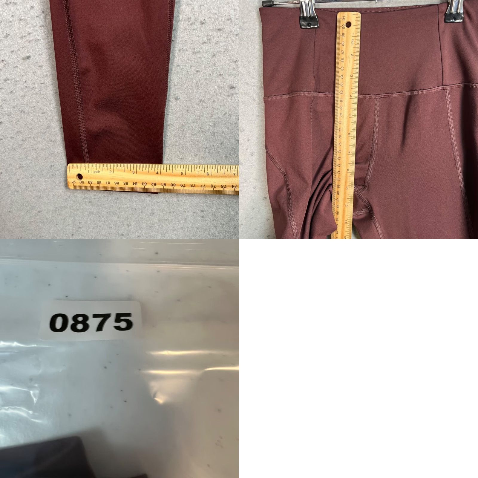 Girlfriend Collective Girlfriend Collective Womens XS High-Waisted Leggings Maroon Red Compression Polyester Spandex Recycled Polyester Activewear Size 26" / US 2 / IT 38 - 8 Thumbnail