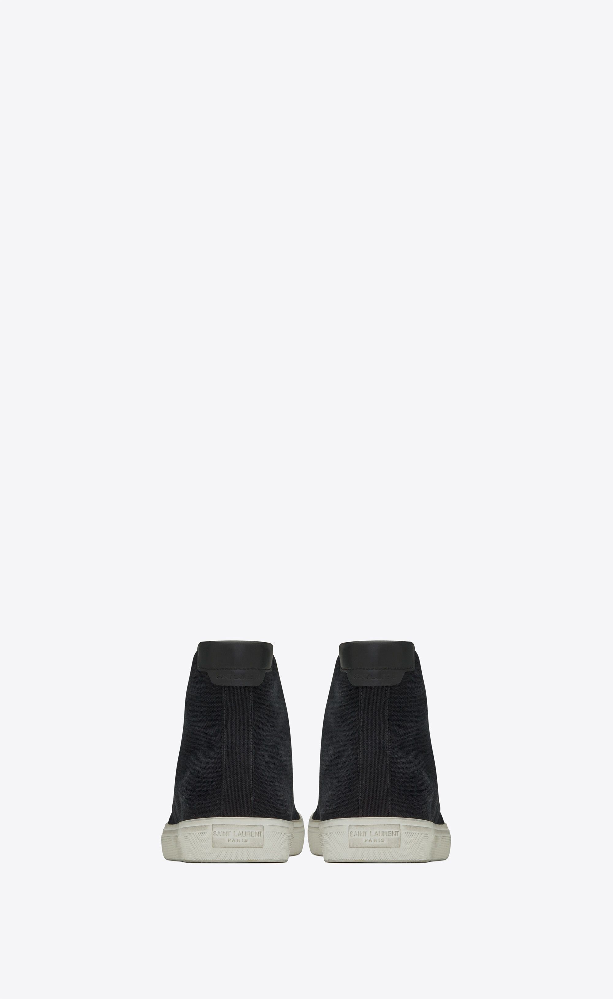 Saint Laurent Paris o1la1rc1a1225 606075 Malibu Mid Top Sneakers Canvas Leather Size US 10 / EU 43 - 3 Thumbnail