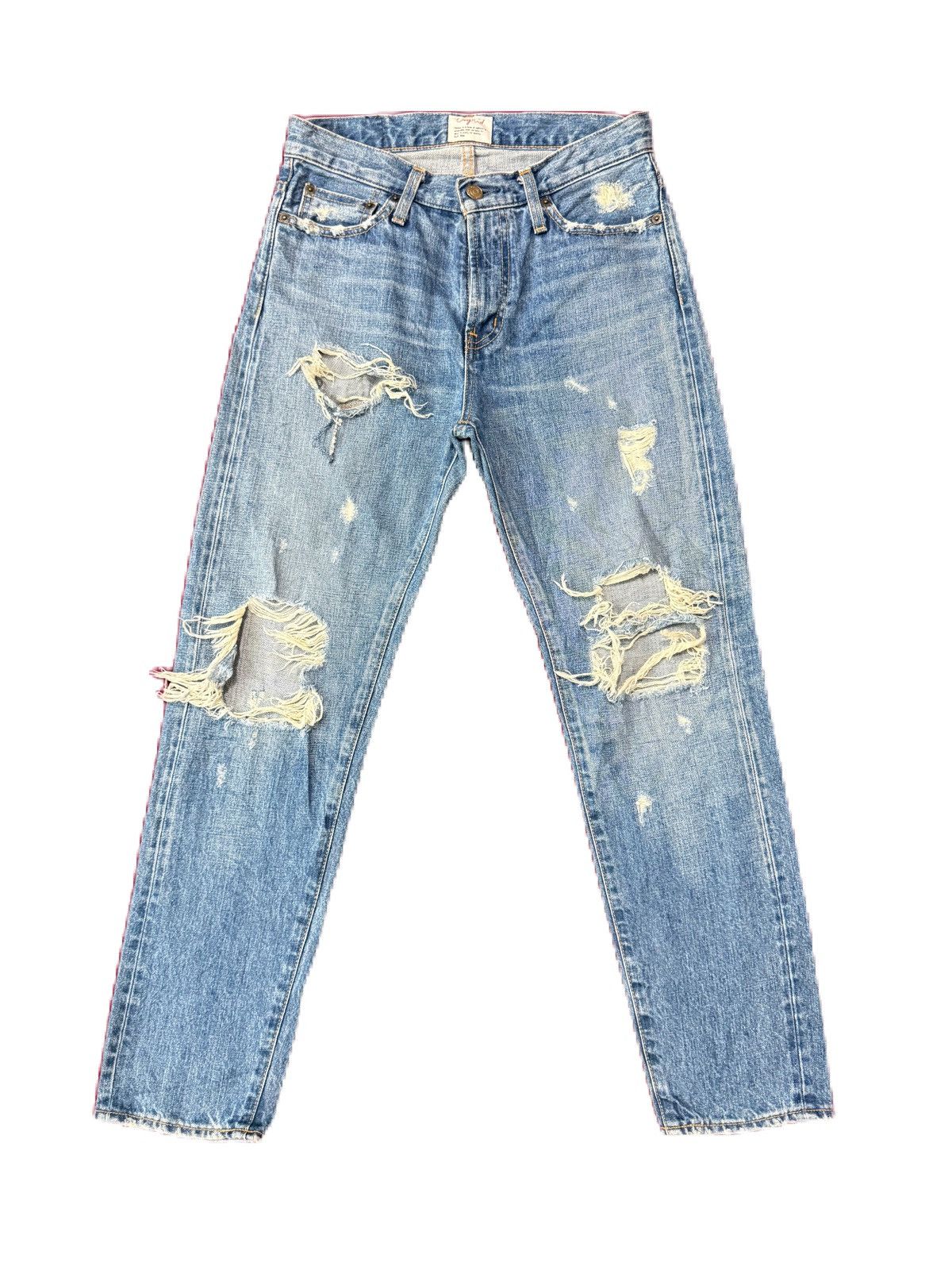 Denime JAPAN BRAND RIPPED DENIM UNGRID SELVEDGE Size US 29 - 1 Thumbnail