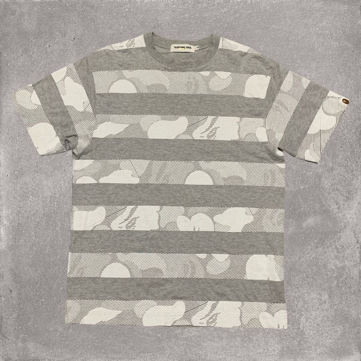 Bape Bape Medium Camo Stripe Grey Tee A Bathing Ape Vintage 90s Size US M / EU 48-50 / 2 - 1 Thumbnail