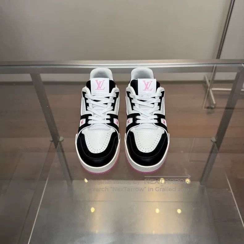 Louis Vuitton Louis Vuitton TRAINER New Black and White Pink shoes Size US 7 / IT 37 - 1 Thumbnail