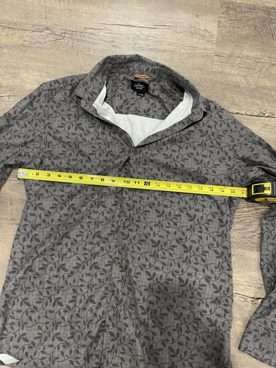 Le Grande Bleu (L.G.B.) 🌱 Grey Plant Design Button Up Shirt 🌱 Size US L / EU 52-54 / 3 - 5 Thumbnail