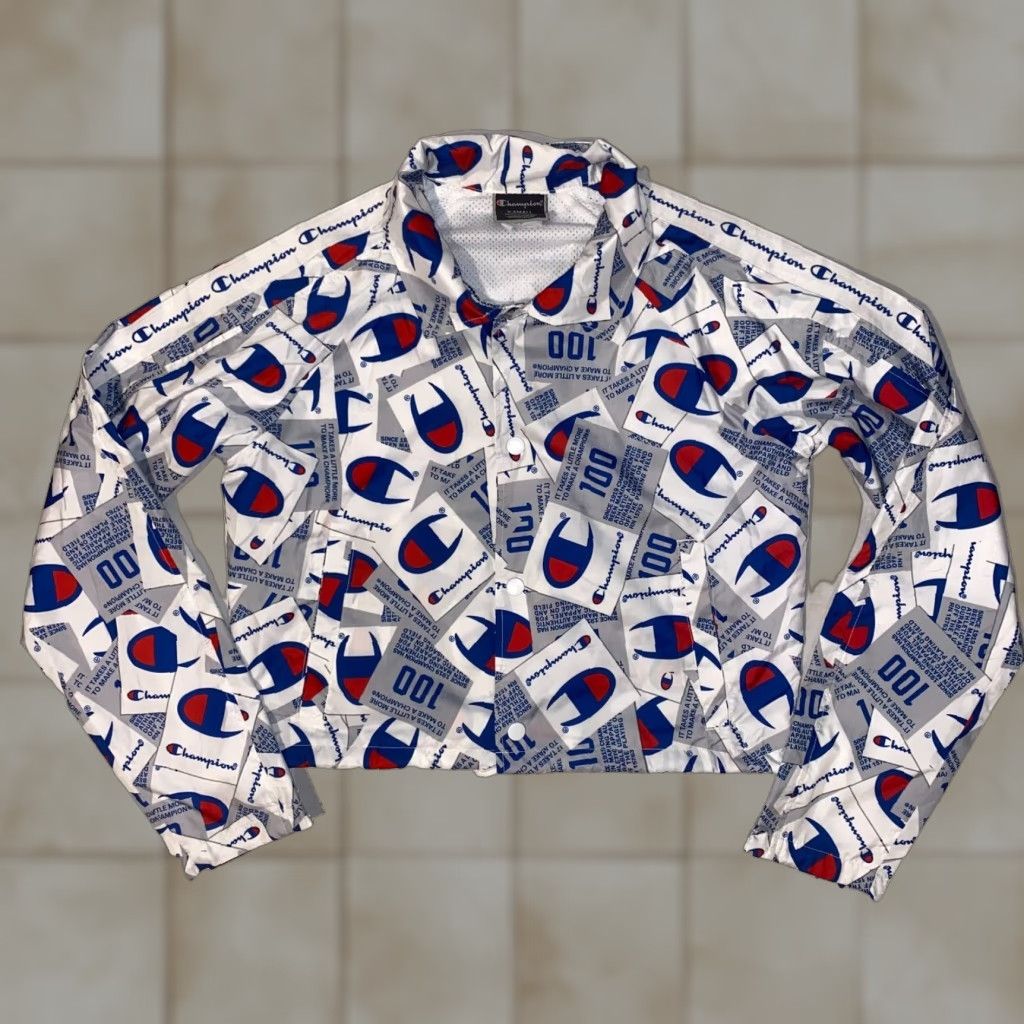 Champion VINTAGE Champion Life 100yr Anniversary Women's Jacket Windbreaker XS White Button Down Size XS / US 0-2 / IT 36-38 - 1 Thumbnail