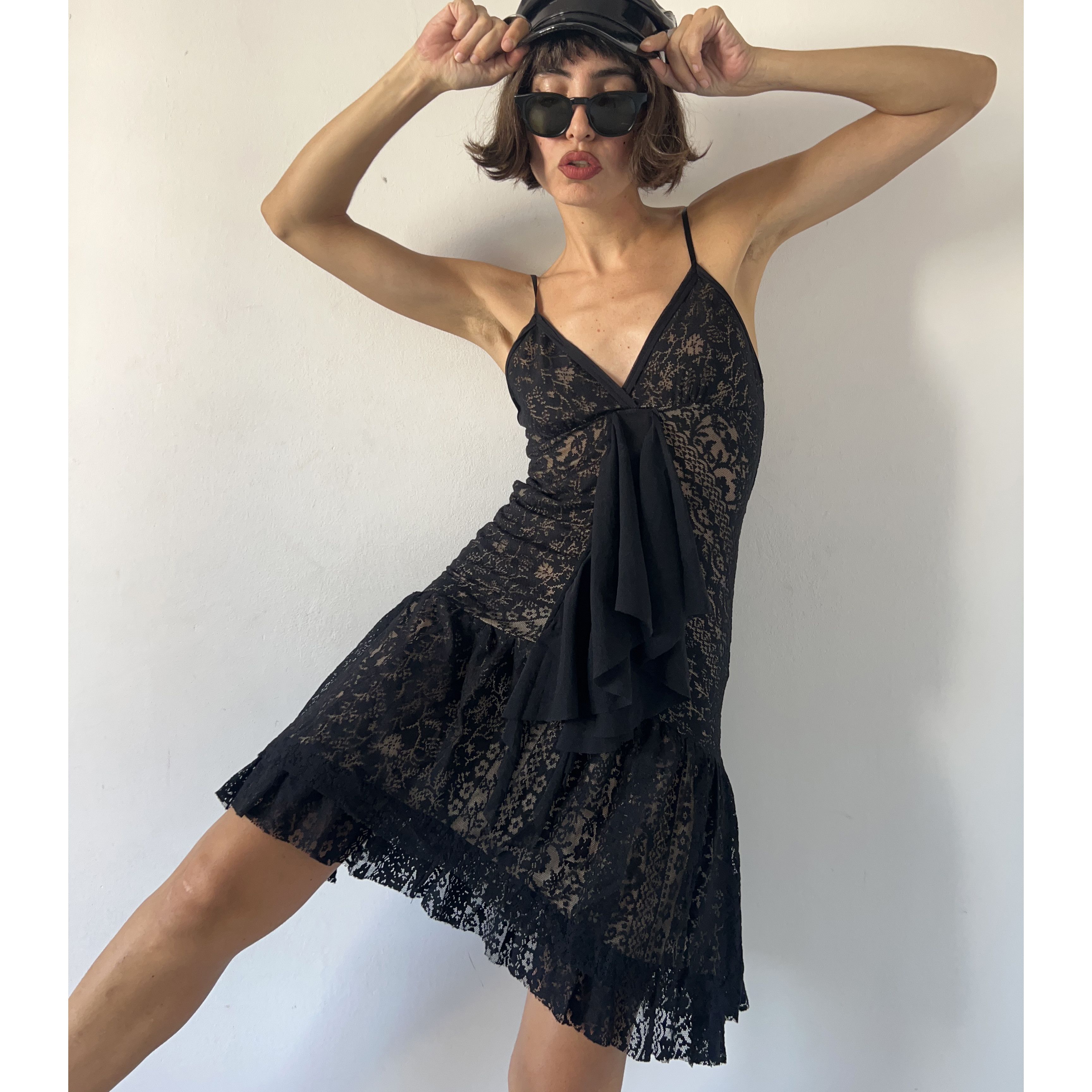 Vintage Vintage y2k black lace slip dress Size M / US 6-8 / IT 42-44 - 3 Thumbnail