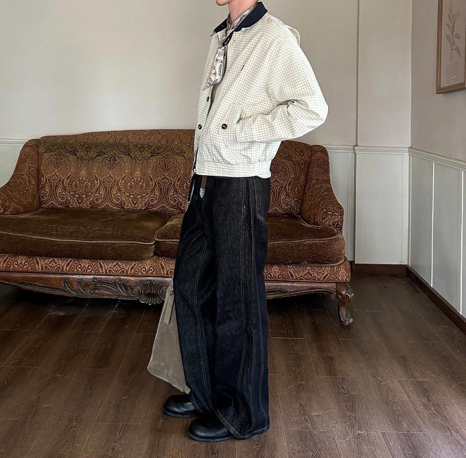 Vintage Checked Casual Jacket, Men's Lightweight Outerwear Size US M / EU 48-50 / 2 - 2 Thumbnail