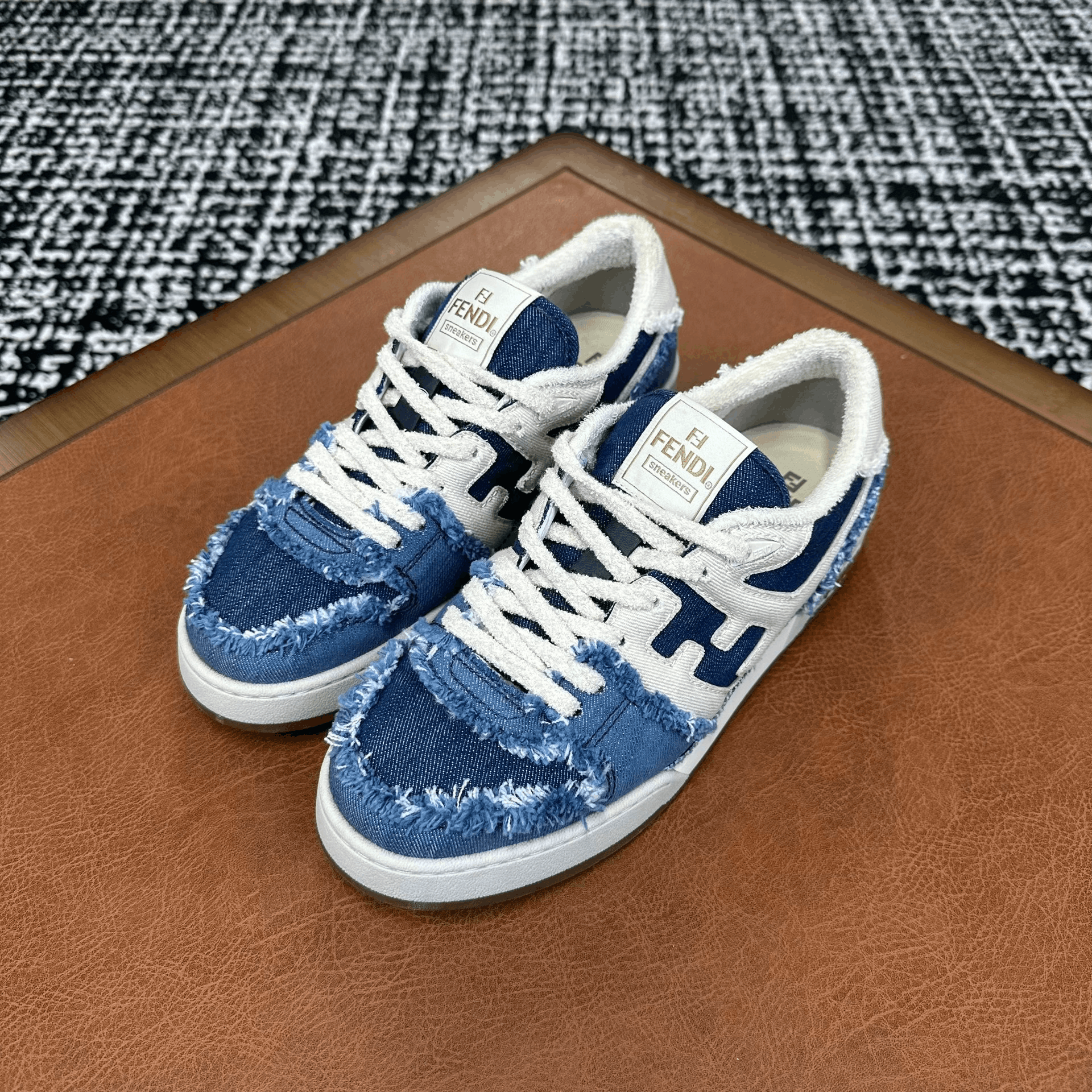 Fendi Fendi Denim Blue Lowtop Sneakers 6 Men Size US 6 / EU 39 - 1 Thumbnail