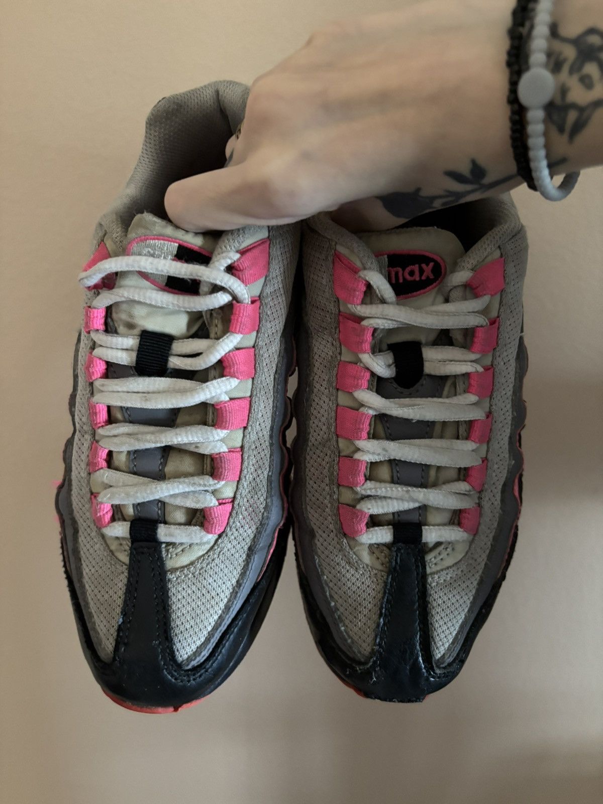 Nike Nike Air Max 95 GS 'Black Pink Blast' Size US 5.5 / IT 35.5 - 3 Thumbnail