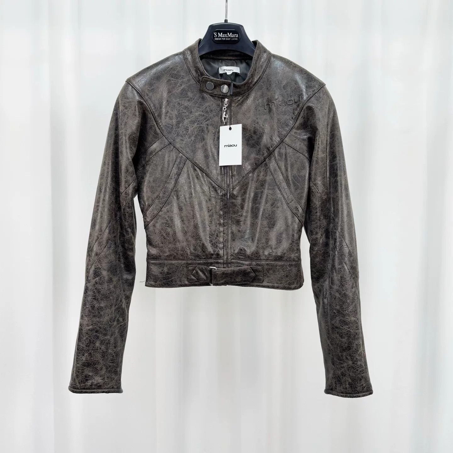 Miaou Miaou Distressed Biker Zip Jacket Size XS / US 0-2 / IT 36-38 - 1 Thumbnail