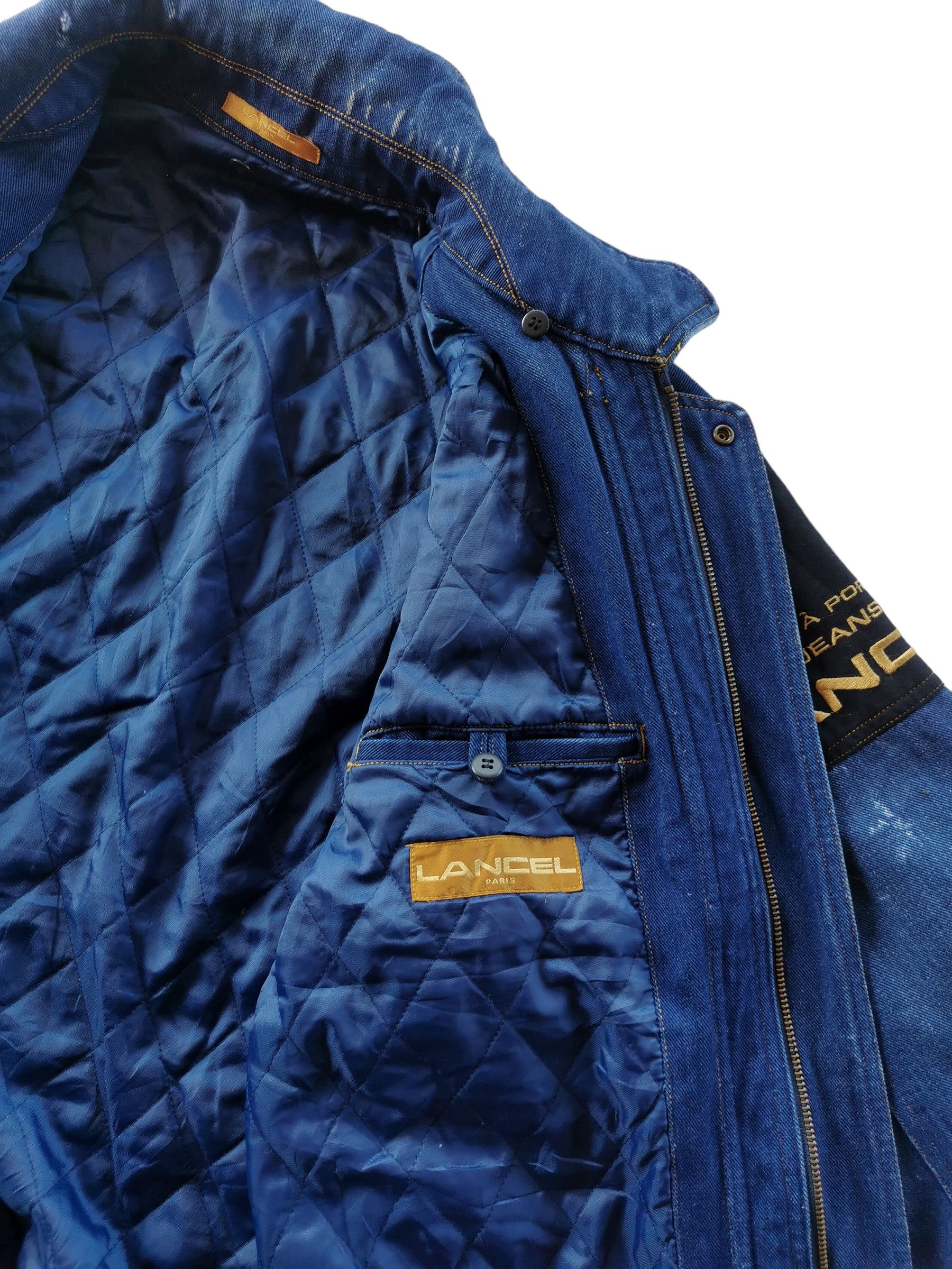 Japanese Brand × Lancel × Vintage Vintage Lancel Paris Embroidery Patchwork Denim Jacket Size US L / EU 52-54 / 3 - 5 Thumbnail