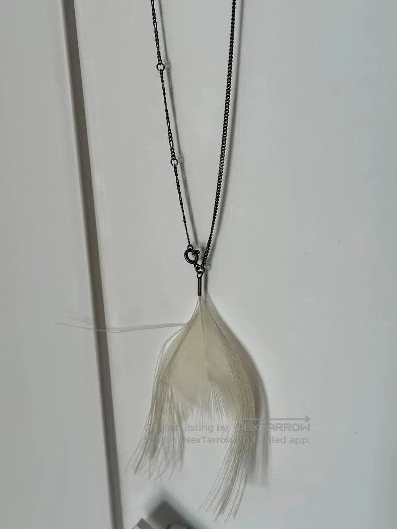 Ann Demeulemeester ann demeulemeester Feather necklace White silver pendant ch Size ONE SIZE - 3 Thumbnail
