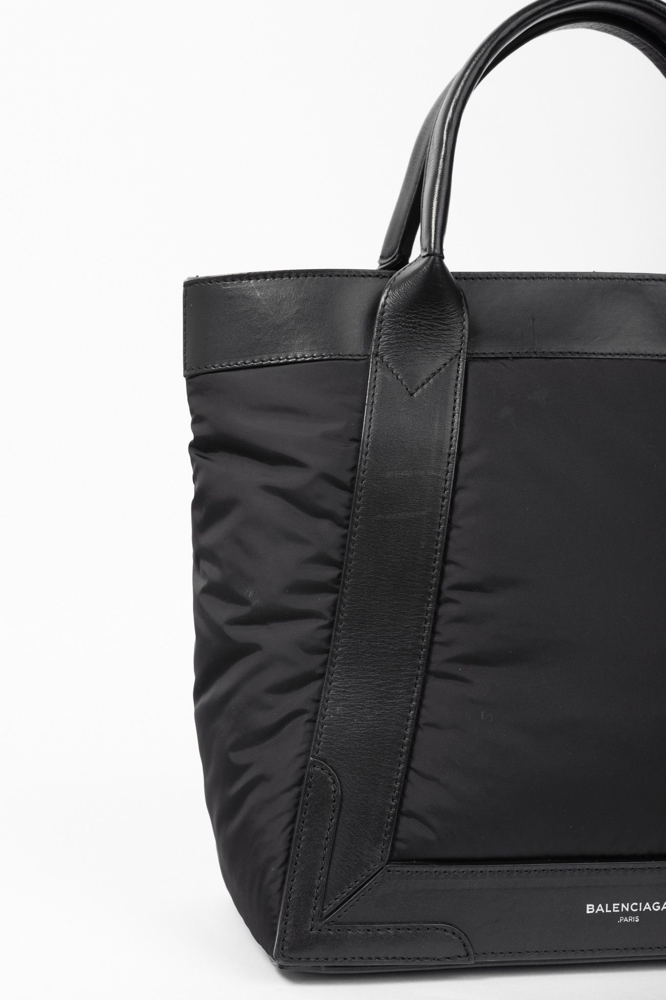 Balenciaga Balenciaga Cabas S Black Wadded Nylon & Calfskin Tote Bag Size ONE SIZE - 7 Thumbnail