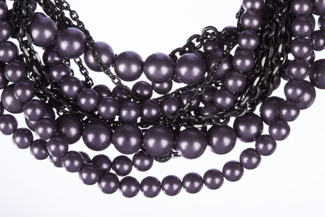 Designer Lia Sophia Faux Purple Pearl Torsade Necklace with Enhancer Size ONE SIZE - 3 Thumbnail
