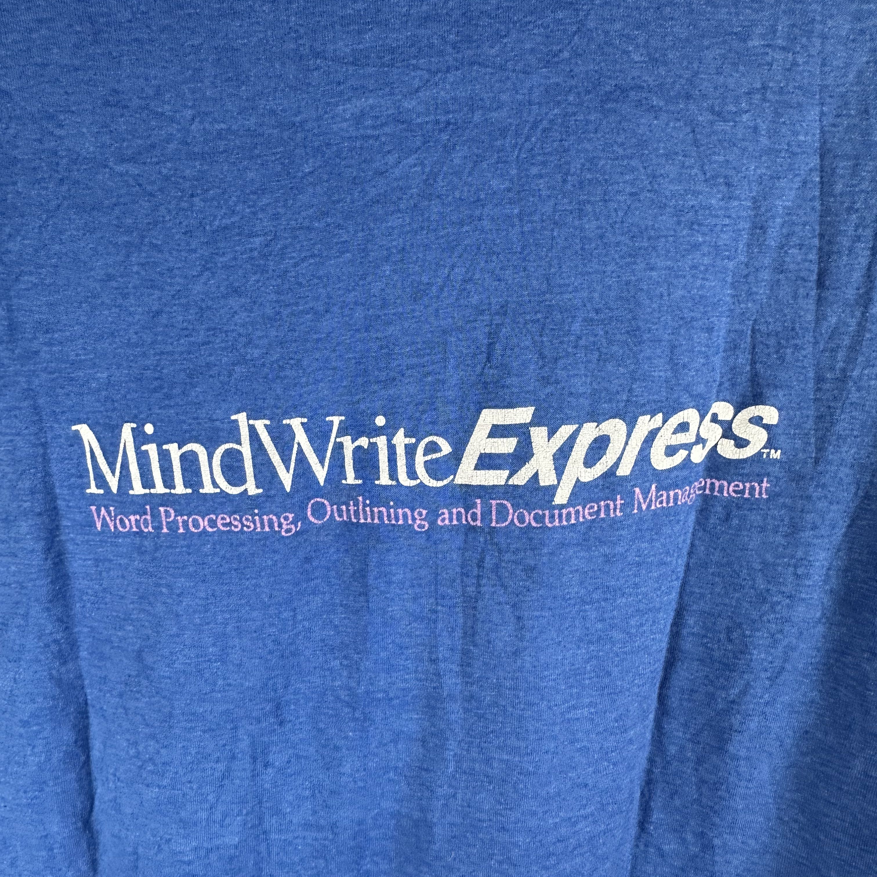 Vintage 80s Mind Over Matter Mind Write Express Promo T-shirt Size US L / EU 52-54 / 3 - 4 Thumbnail
