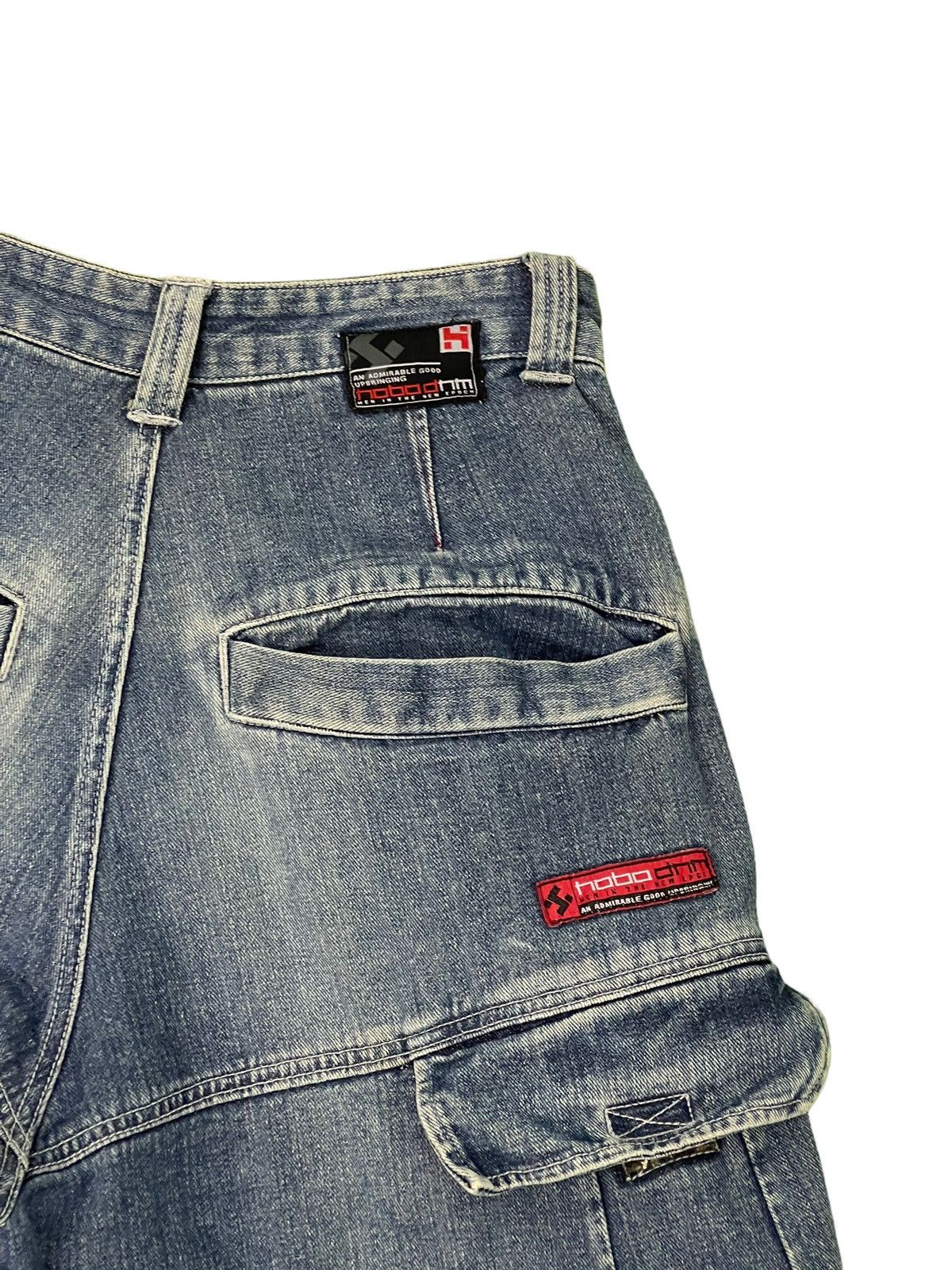 Japanese Brand Baggy Jeans Hobo Distress Wide Denim Skateboards 6🟦4 Size US 29 - 21 Thumbnail