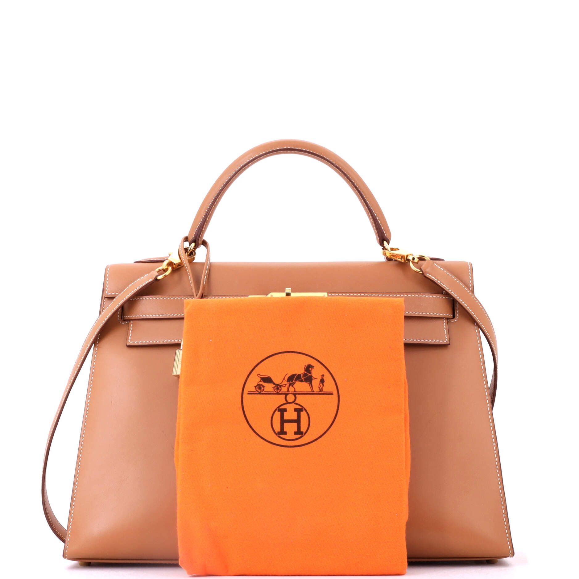 Hermes Kelly handbag brown chamonix with gold hardware 32 Size ONE SIZE - 1 Thumbnail