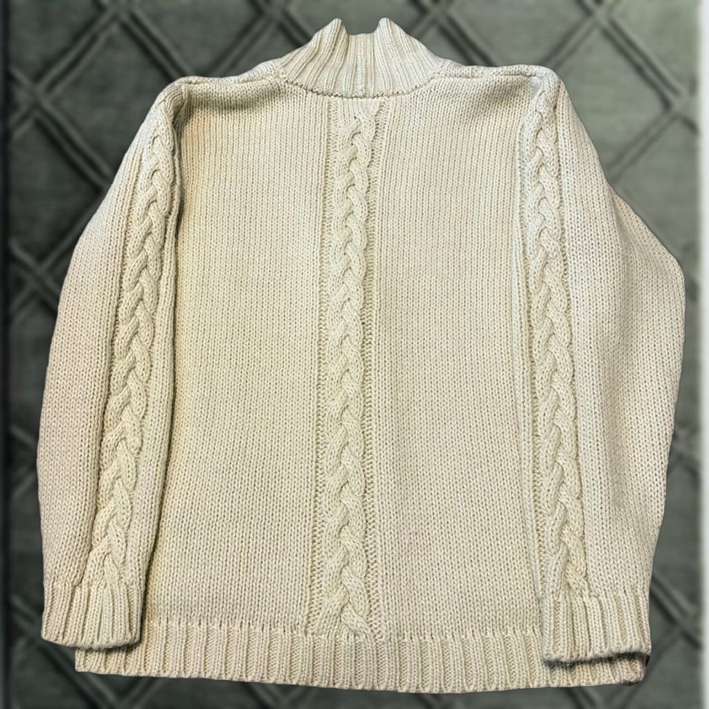 Bones VINTAGE Alpenbiel Cardigan Sweater Unisex Adults M White 80s Chunky-Knit Wool Bone White / Acrylic Wool 80s Theme Mens Womens (adjusted) Size M / US 6-8 / IT 42-44 - 1 Thumbnail