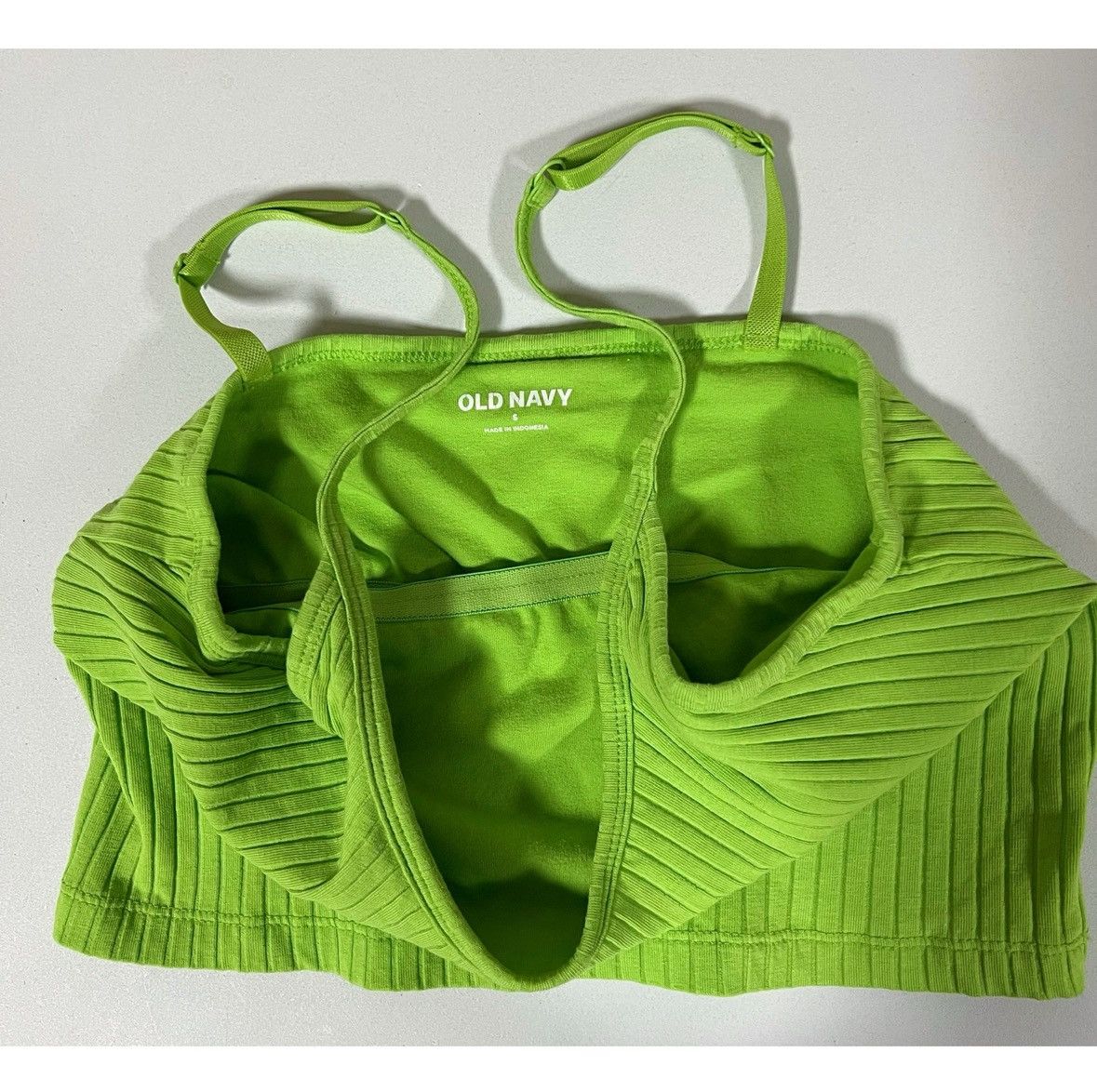 Old Navy Lime Green Shelf-Bra Cami Camisole Tank Crop Top Size S 💚 Size S / US 4 / IT 40 - 3 Thumbnail