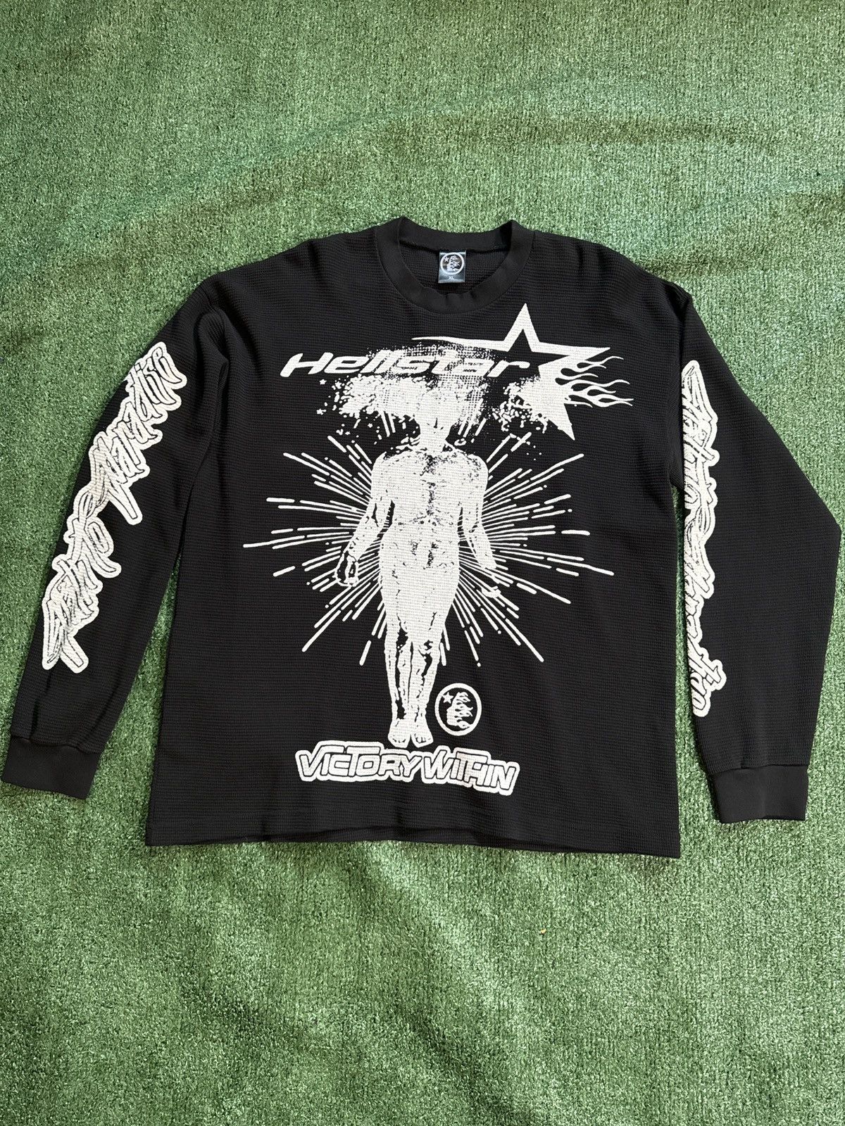 image of Hellstar "victory Within" Thermal Long Sleve Size XL in Black, Men's