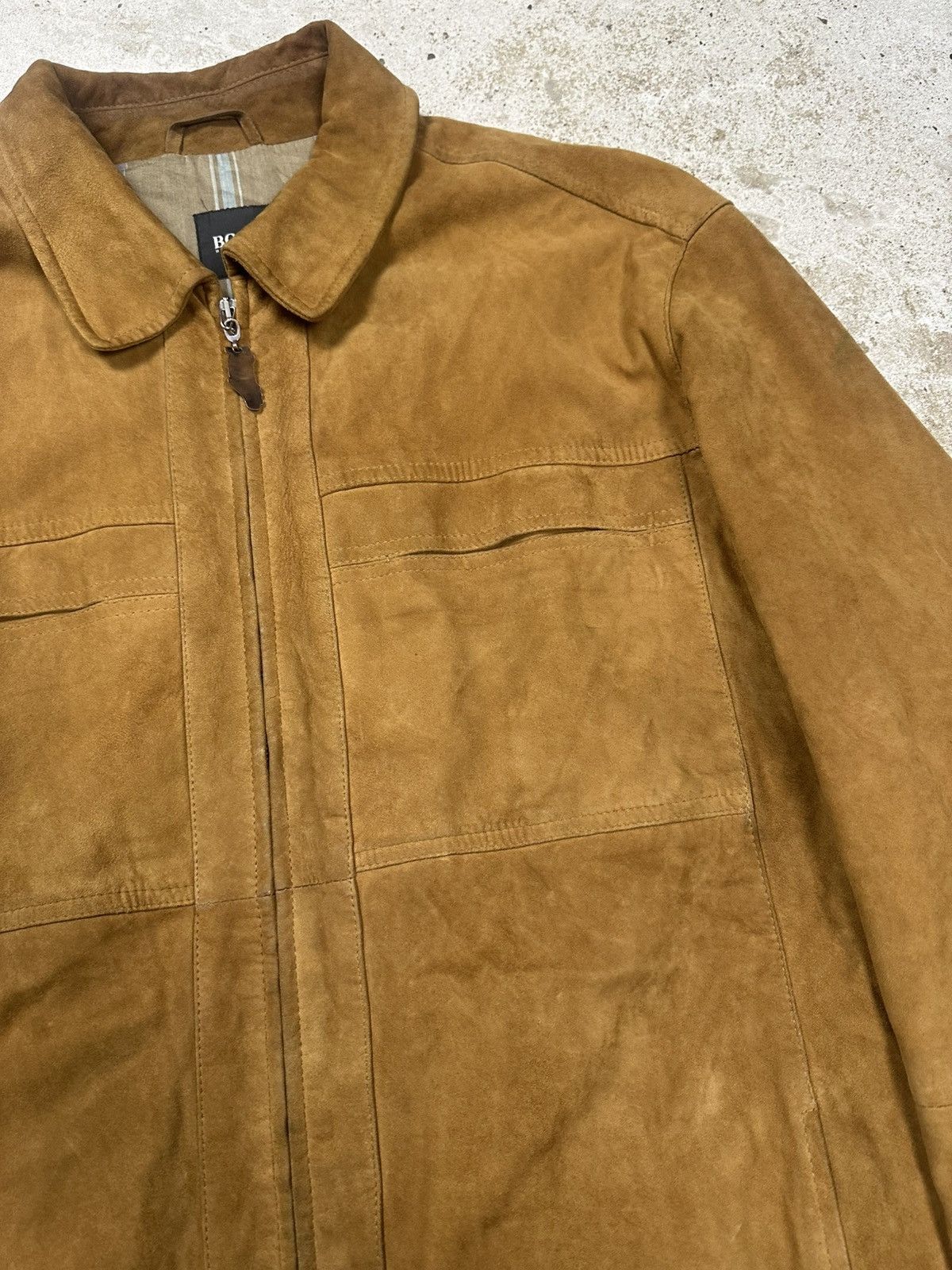 Hugo Boss Hugo Boss Goat Skin Leather Suede Jacket Distressed Size US XL / EU 56 / 4 - 7 Thumbnail