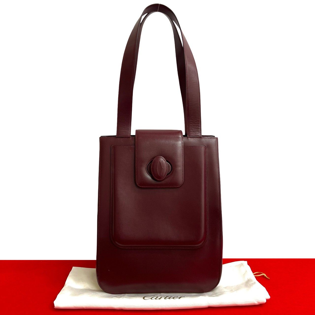 Cartier Cartier Must Line Leather 2way Bag Leather Tote Bag DUTY FREE for USA